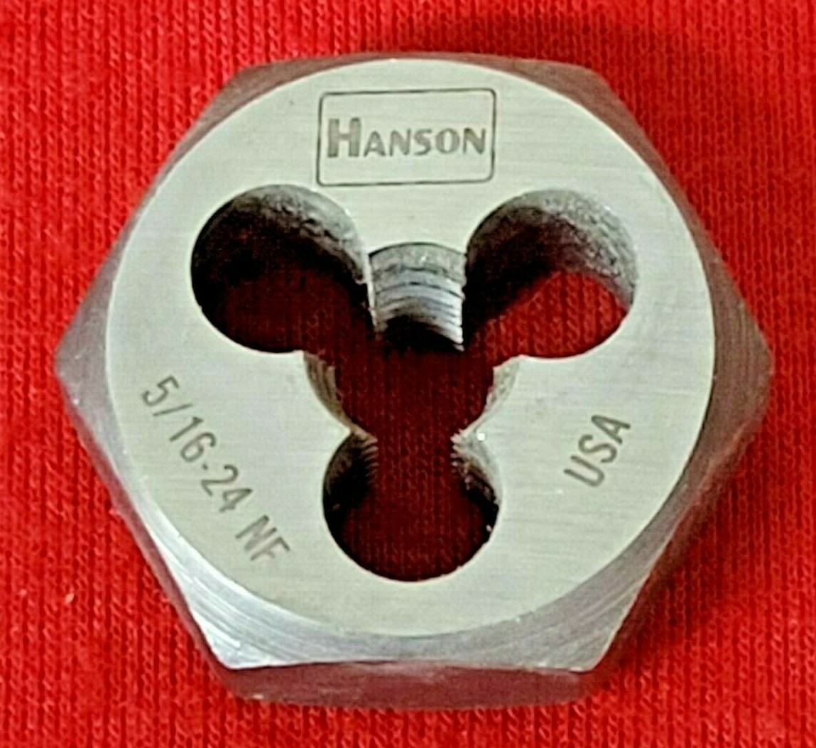 5/16-24 NF X 1″ Hex Die Irwin Hanson 6529 Rethreading Carbon Steel USA