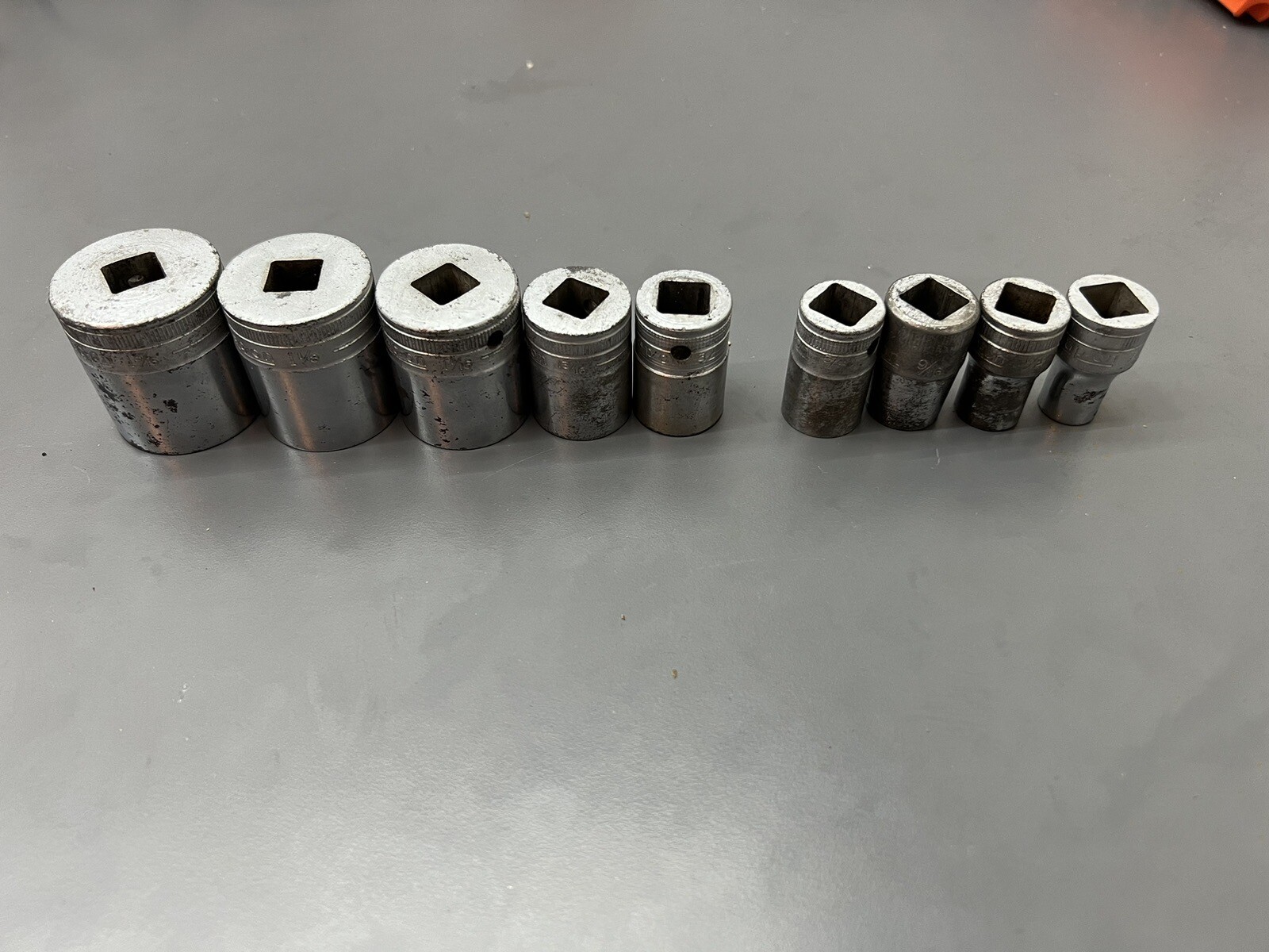 VINTAGE SNAP ON UNDERLINE 1/2″ DRIVE SOCKET SET 12PT 7/16″ – 1 3/16″ – USA!