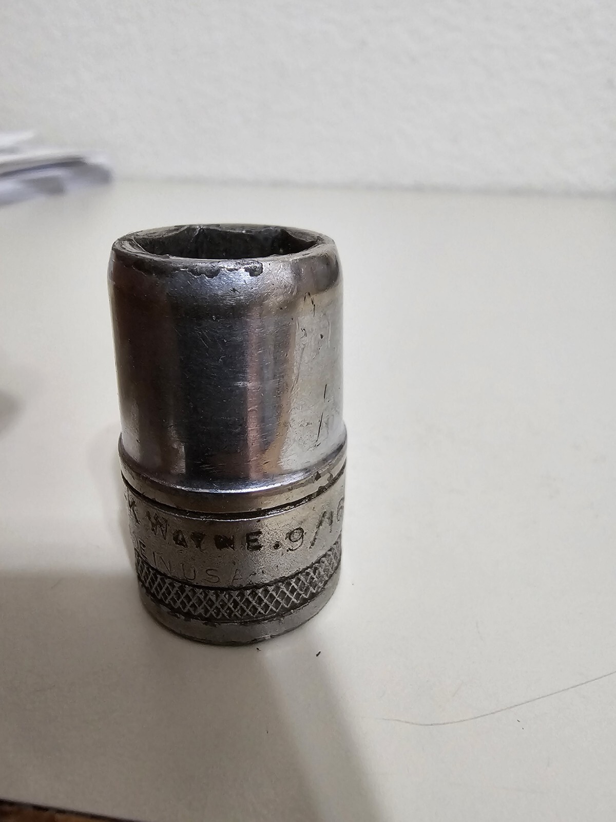 Vintage 9/16″ SK Wayne TOOLS 1/2″ Drive Socket Knurled 40118 S-K 12 Point USA