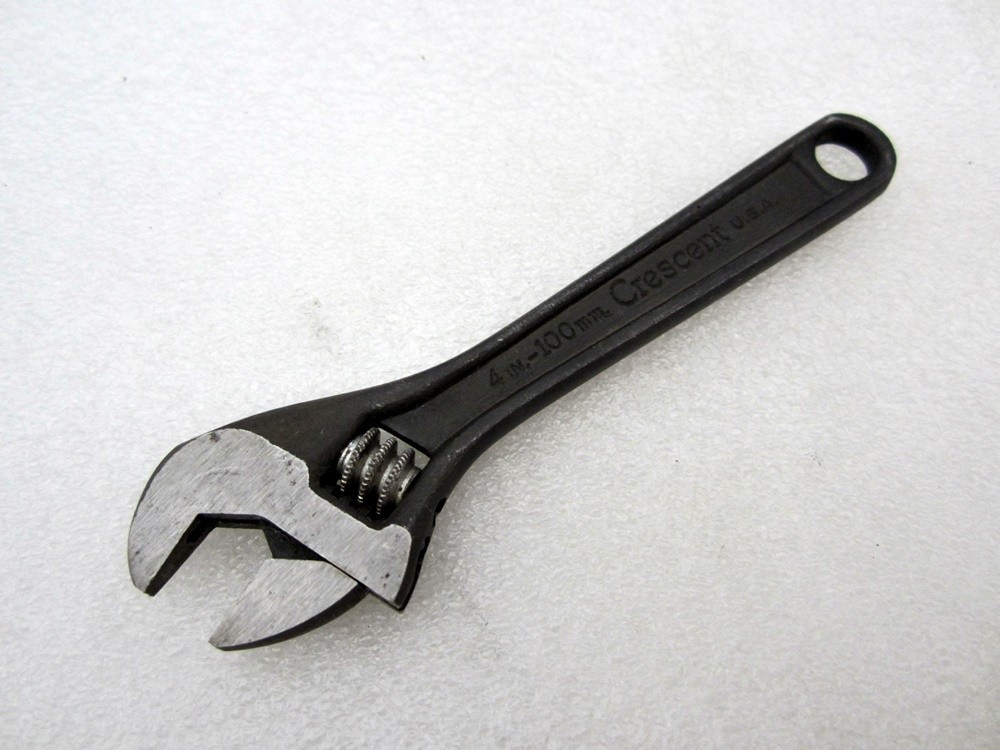 Vintage Crescent 4″ Adjustable Wrench Black Oxide Made in USA