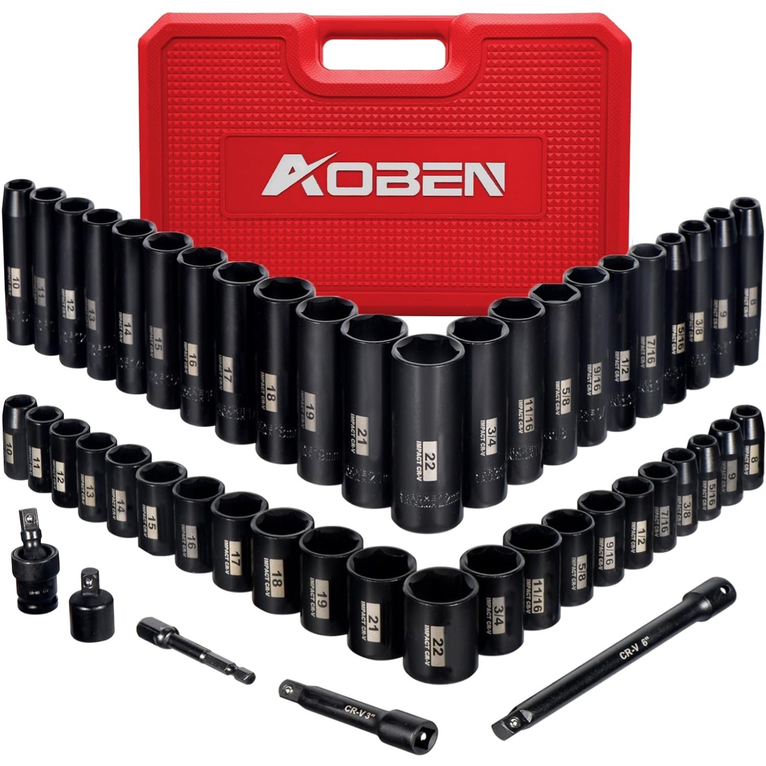 49-Piece 3/8″ Drive Impact Socket Set