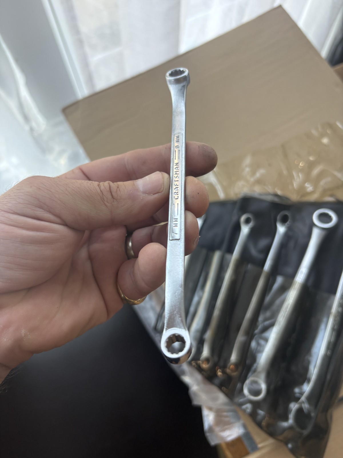 6 Piece Vinatge Craftsman Metric Box End Wrench Set No. 4295 with case