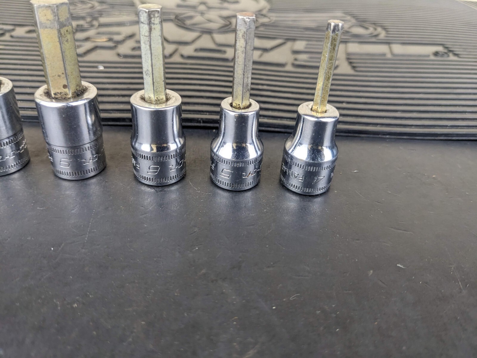 #ba752 Snap On 3/8″ Drive Metric Hex Bit Socket Set – 4-6, 9, 10mm 207EFAMY