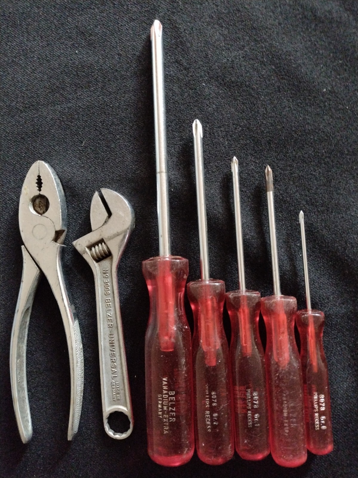 BELZER 8078(GR.3, GR.2, GR.1, GR.0) PHILLIPS SCREWDRIVERS & WRENCH 6″ & Pliers