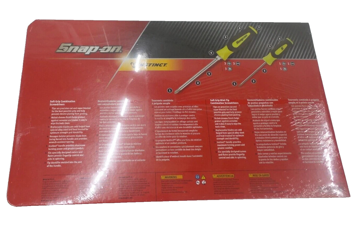 Snap-On sgdxw120bh 12 pc soft grip combination screwdriver set hi-viz NEW USA