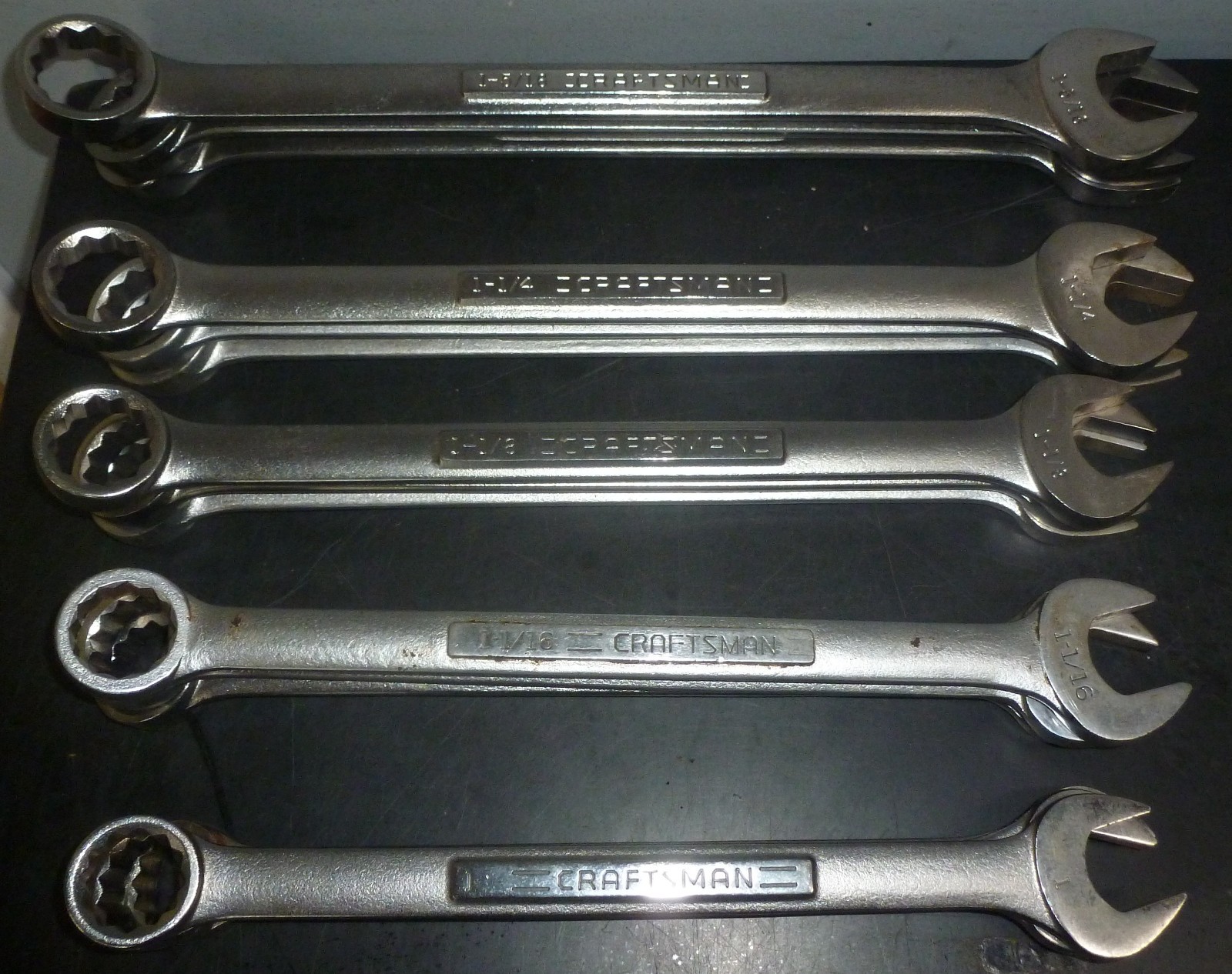 Large Vintage CRAFTSMAN -V- Combination Wrench Set 1″ to 1-5/16″ LOT of 5 pieces