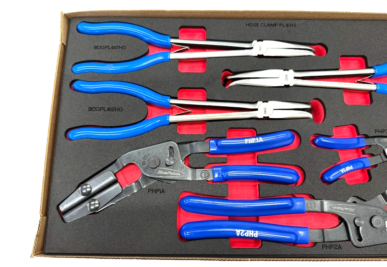 New Blue-Point by Snap-on™ 6-piece BLUE Hose Clamp Pliers Foam Set BPHC600F