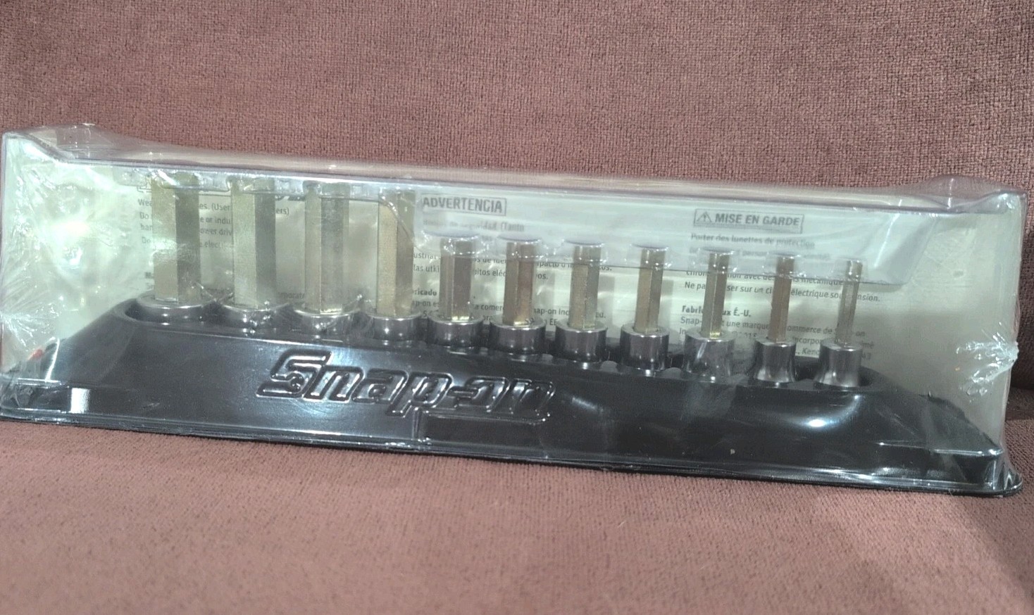 Snap On 11 Pc 3/8″ Drive Metric Standard Hex Bit Socket Set 4-14 mm 211EFAMY NEW