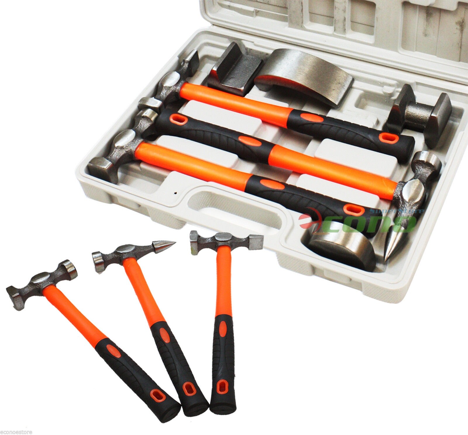 7 PC HAND CAR AUTO BODY WORK HAMMER AND DOLLY FENDER TOOL DENT REPAIR SET KIT
