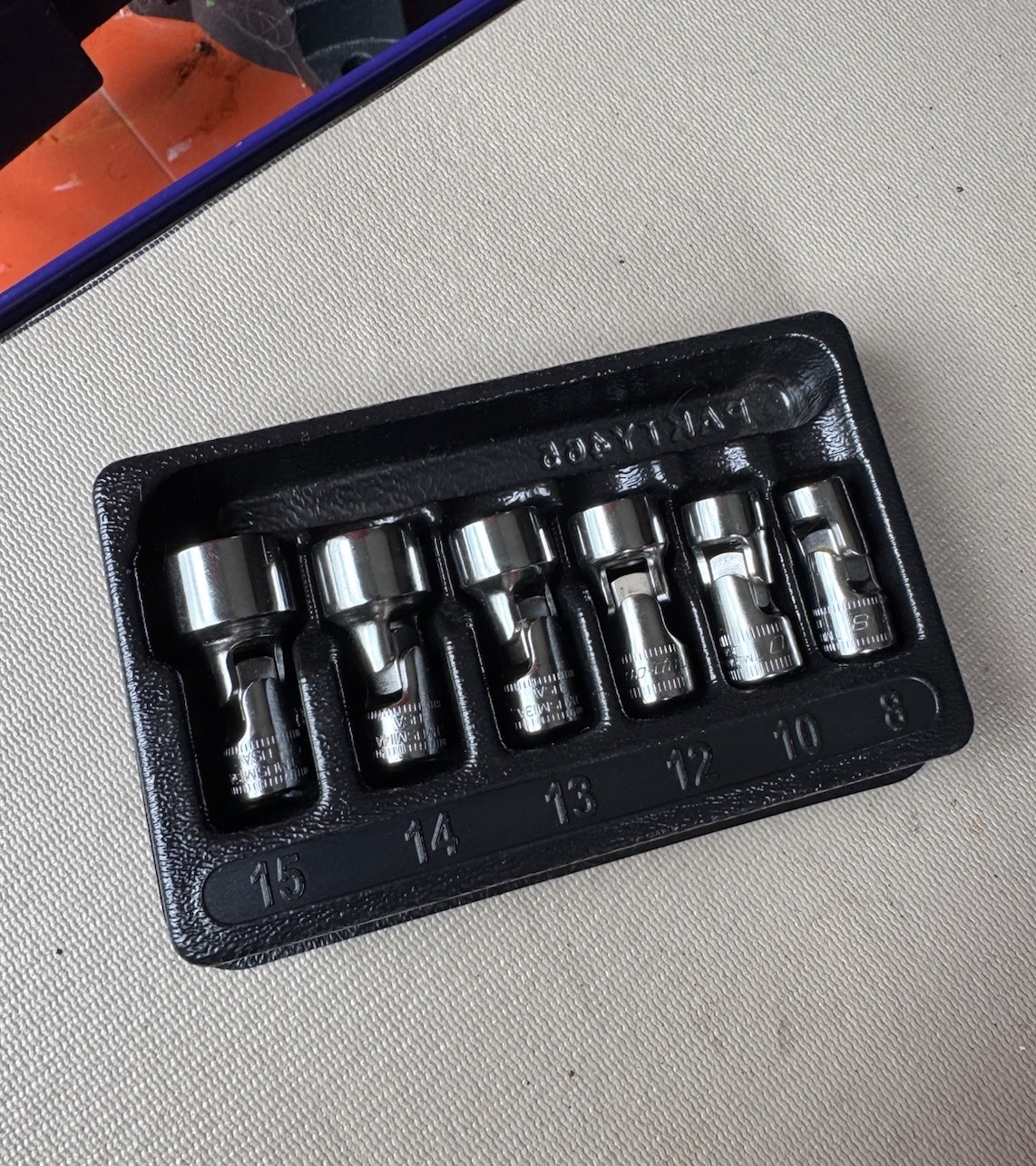 Pristine Snap-On 6 pc Metric 1/4″ Drive 6-point Universal / Swivel Socket Set