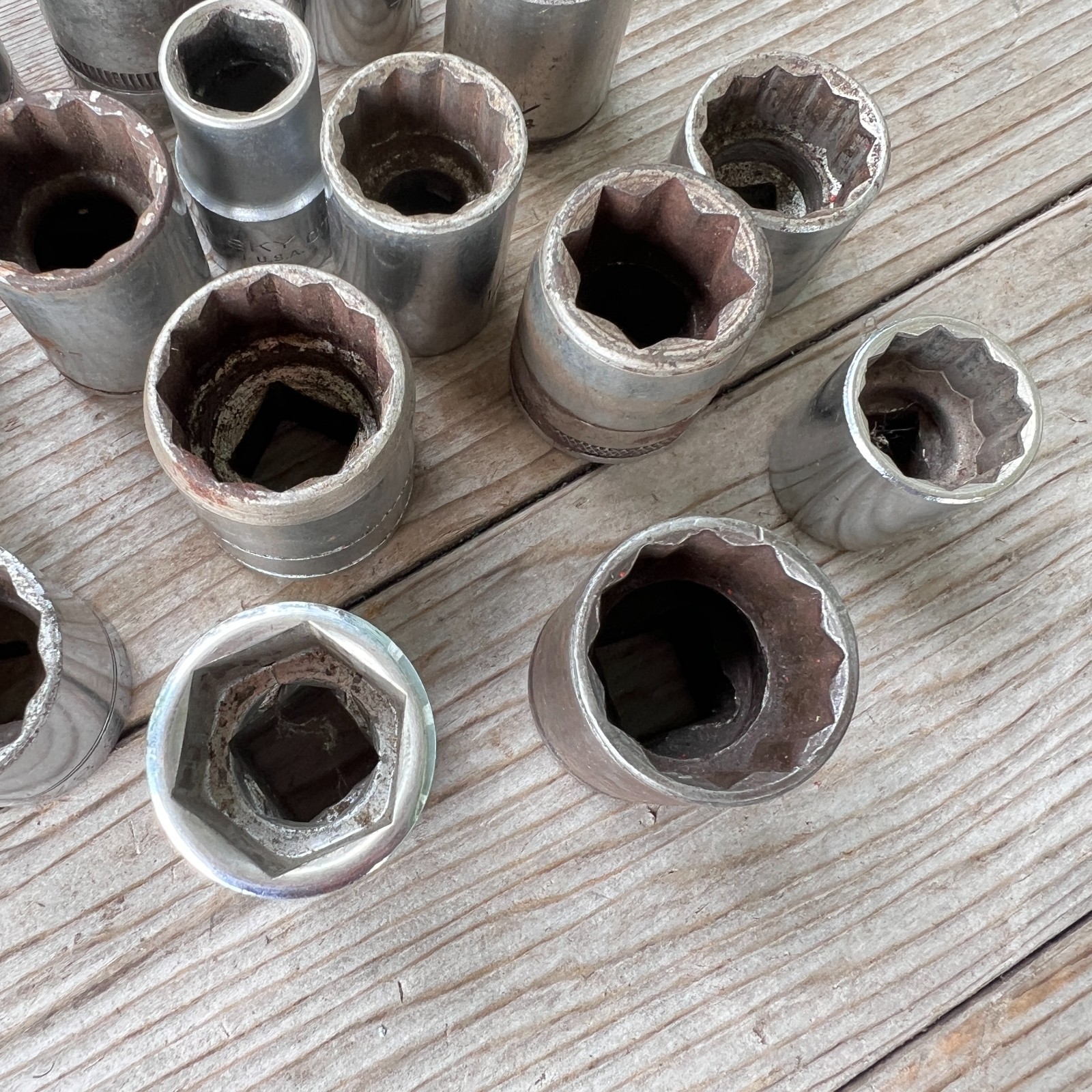 vintage sockets nice lot of 17 various brands USA made # 1816 Walden Worchester