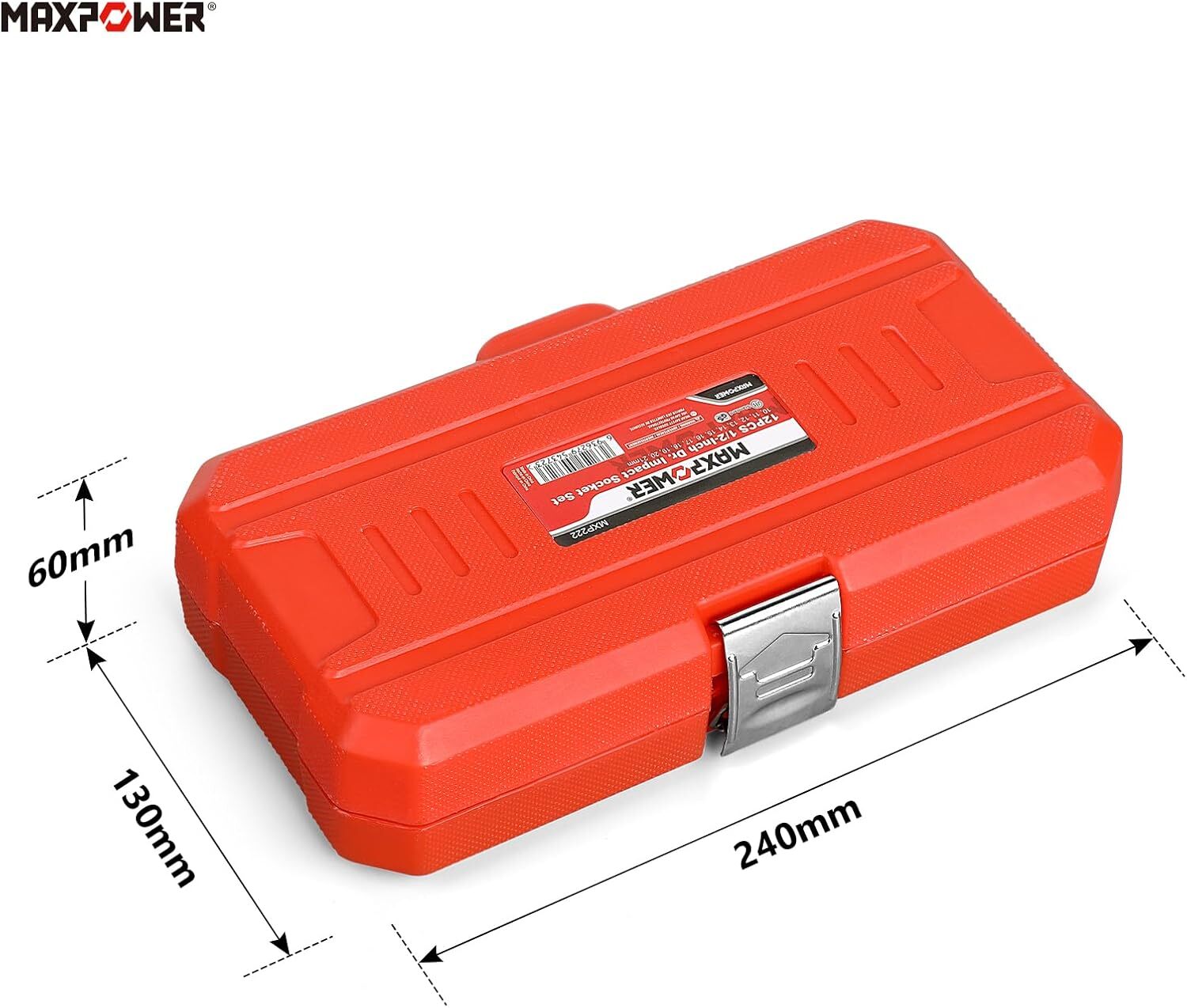 1/2″ Drive Impact Socket Set, 12 Pieces Metric Impact Sockets, 6-Point Metric Im