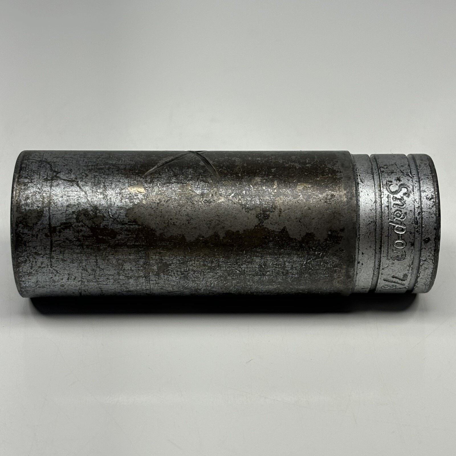 Snap On Tools S281 1/2 Dr 12Pt SAE 7/8 Flank Dr Deep Chrome Socket USA VTG 1956