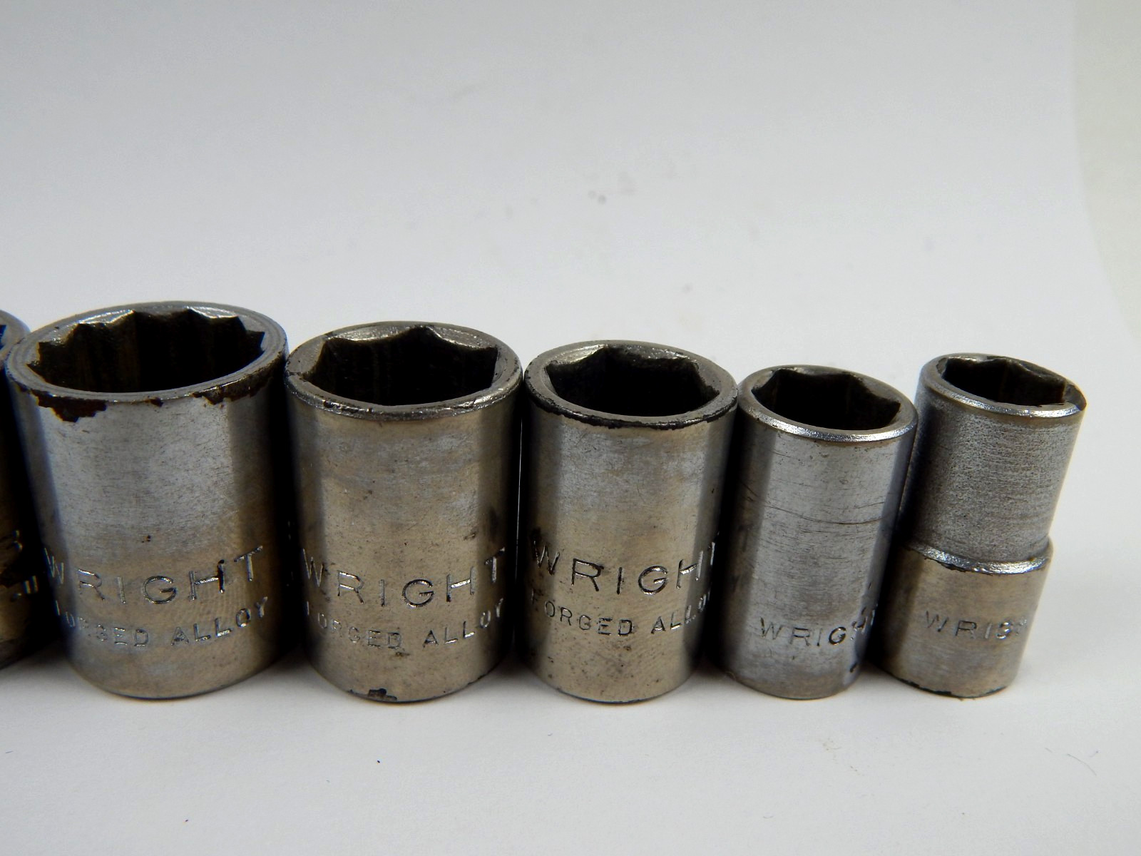Vintage Wright Tools 3/8” Drive Shallow SAE Sockets 3/8″ to 7/8″ 3012 to 3128