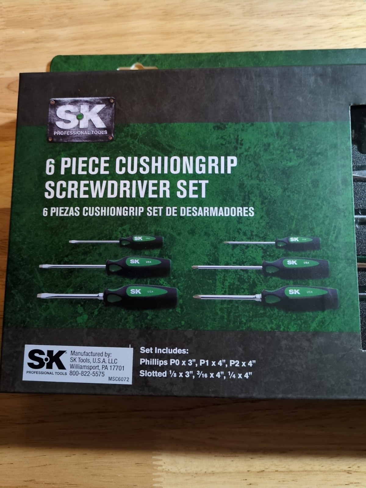 SK Professional Tools 6 Piece Cushion Grip Screwdriver Set New LIFETIME WARRANTY