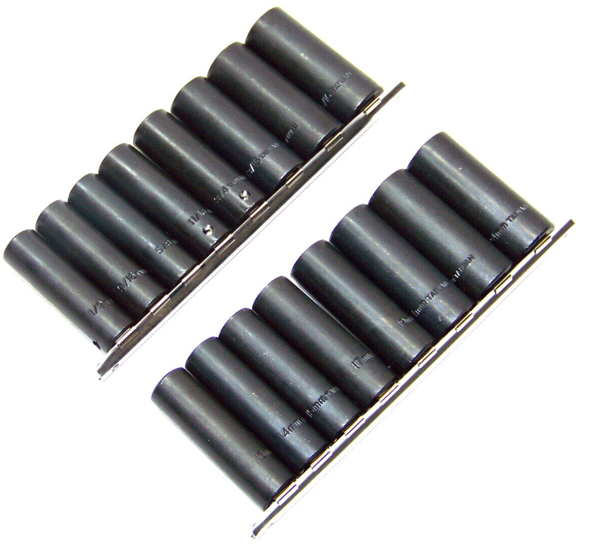 18 pc 1/2″ DR Deep Air Impact Socket Metric/Standard Set 6 points Sockets
