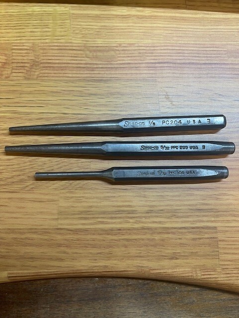 Lot of Vintage Snap-On Tools 5/32″ & 1/8″, 2 Starter Punches & 1 Regular