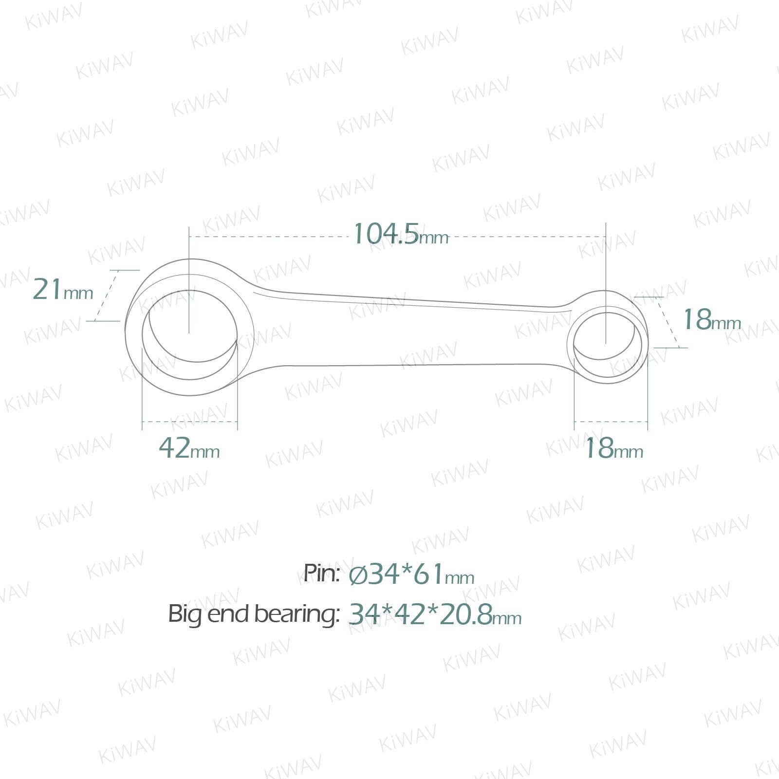 VAWiK connecting rod kit con rod Royal Rods fits Yamaha YZ-450F 2020~2021