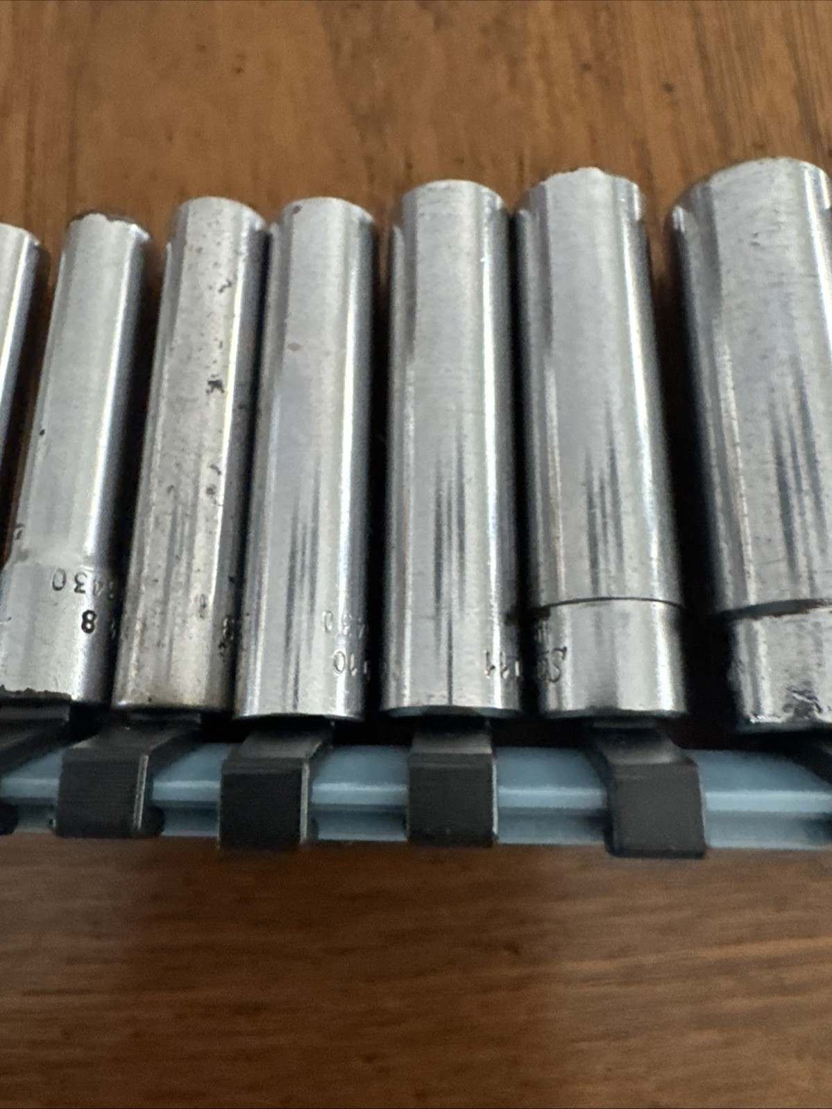 9pc. Snap-on Tools USA 1/4″ Drive SAE Deep 12pt POINT Chrome Socket Set READ!!