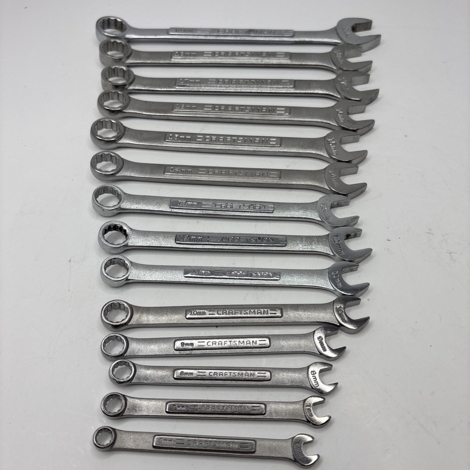 CRAFTSMAN 14 Pc Combination Wrench Lot Metric 12pt V Series USA 6mm-19mm
