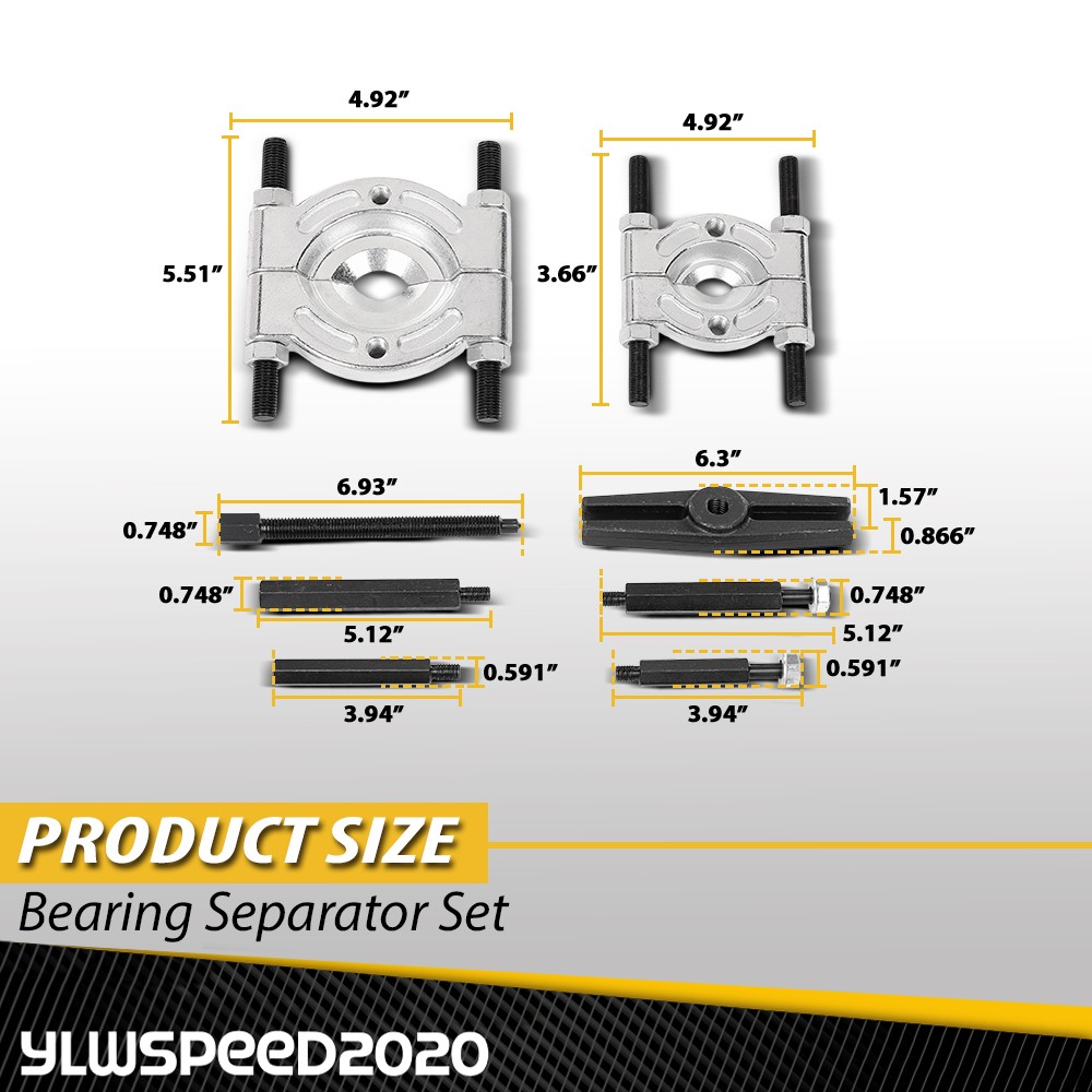 12PCS Bearing Separator Set 5-Ton Fly Wheel Separator W/ Gear Hub Puller Tool
