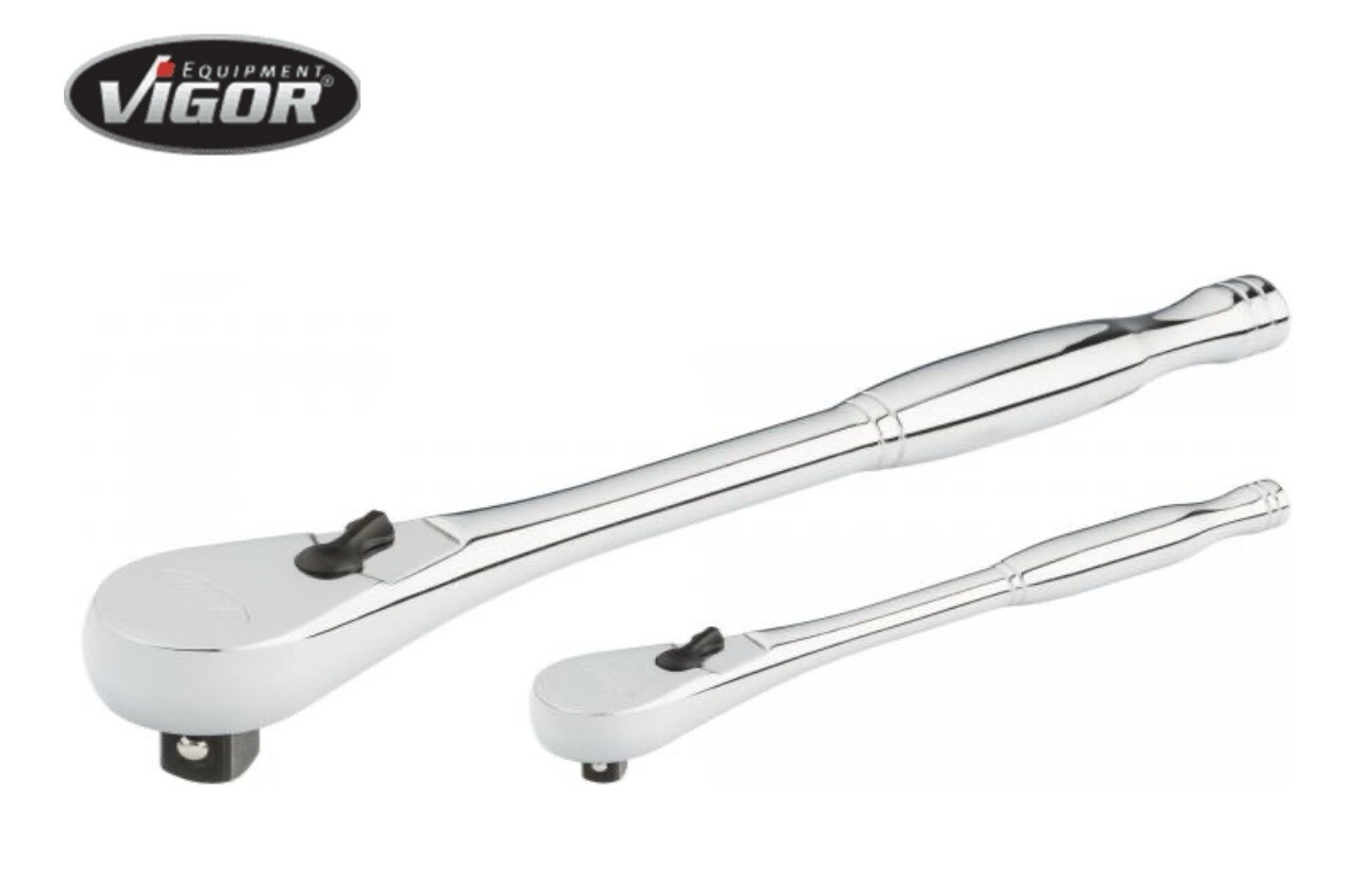 Vigor V4950-S FineTooth Reversible Ratchet Set 1/4″-1/2″ 2 Piece Closed Steel
