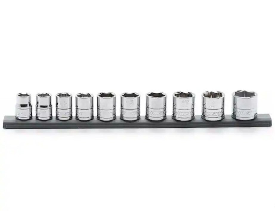 Husky 3/8 In. Drive Standard Metric 10-Piece Socket Set Chrome