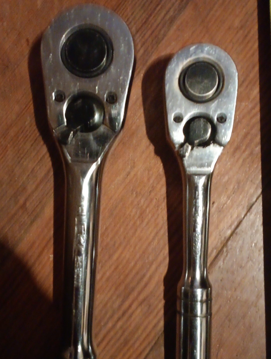 Vtg Husky Black&Chrome Ratchet 1/2″Drive 24800 10″ Long+3/8″ Drive 22800 7 3/4″