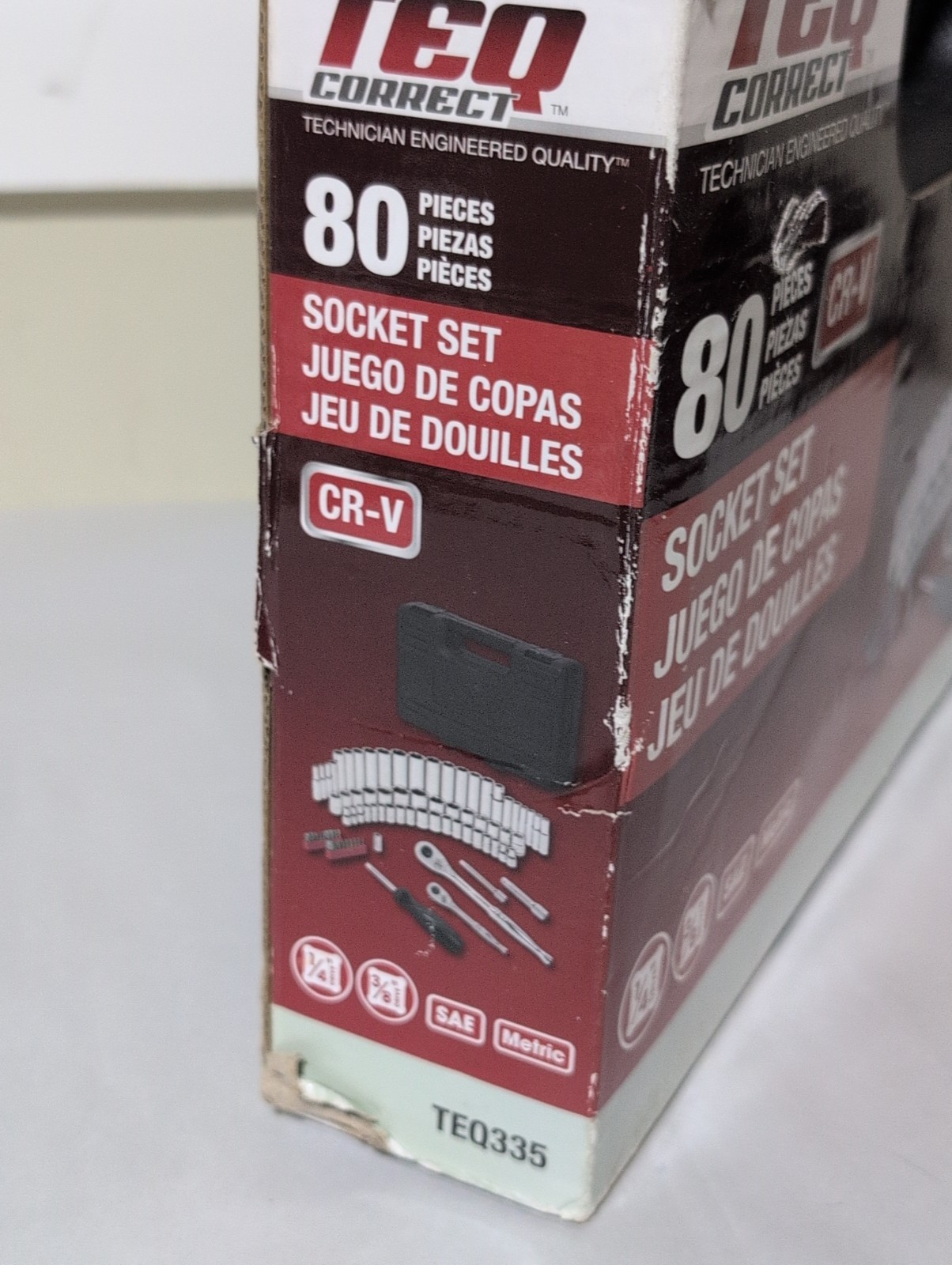 TEQ Correct 80 Piece Socket Set 1/4″ 3/8″ SAE Metric! NEW!