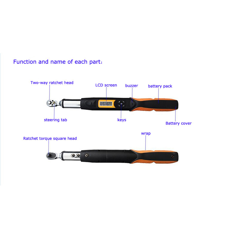 3/8″ Digital Torque Wrench 6.75-135N.m Measure Range Handheld Portable