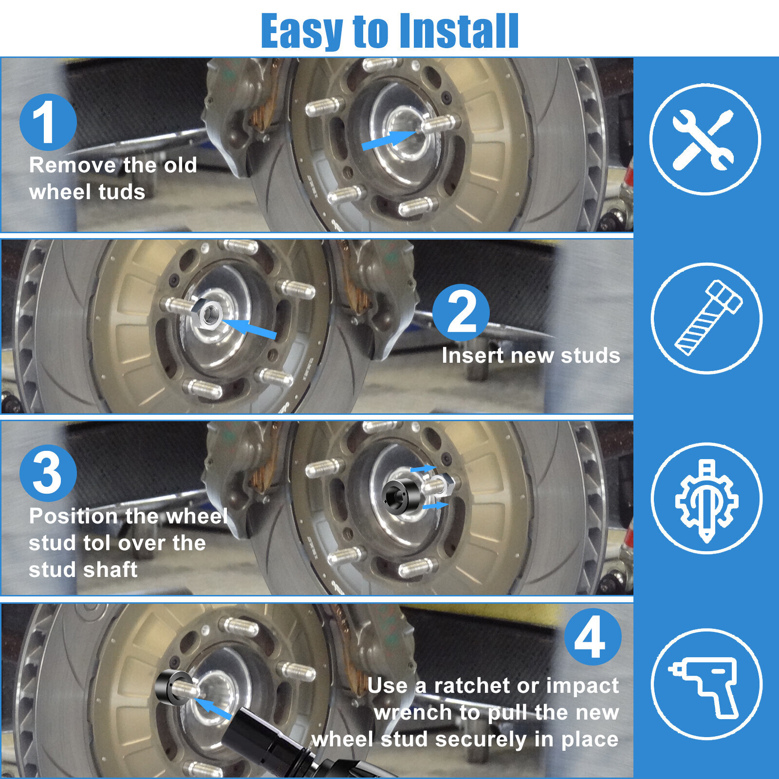 Wheel Stud Installer Tool Replace 22800 for Most Car SUV Light Duty Truck Wheel