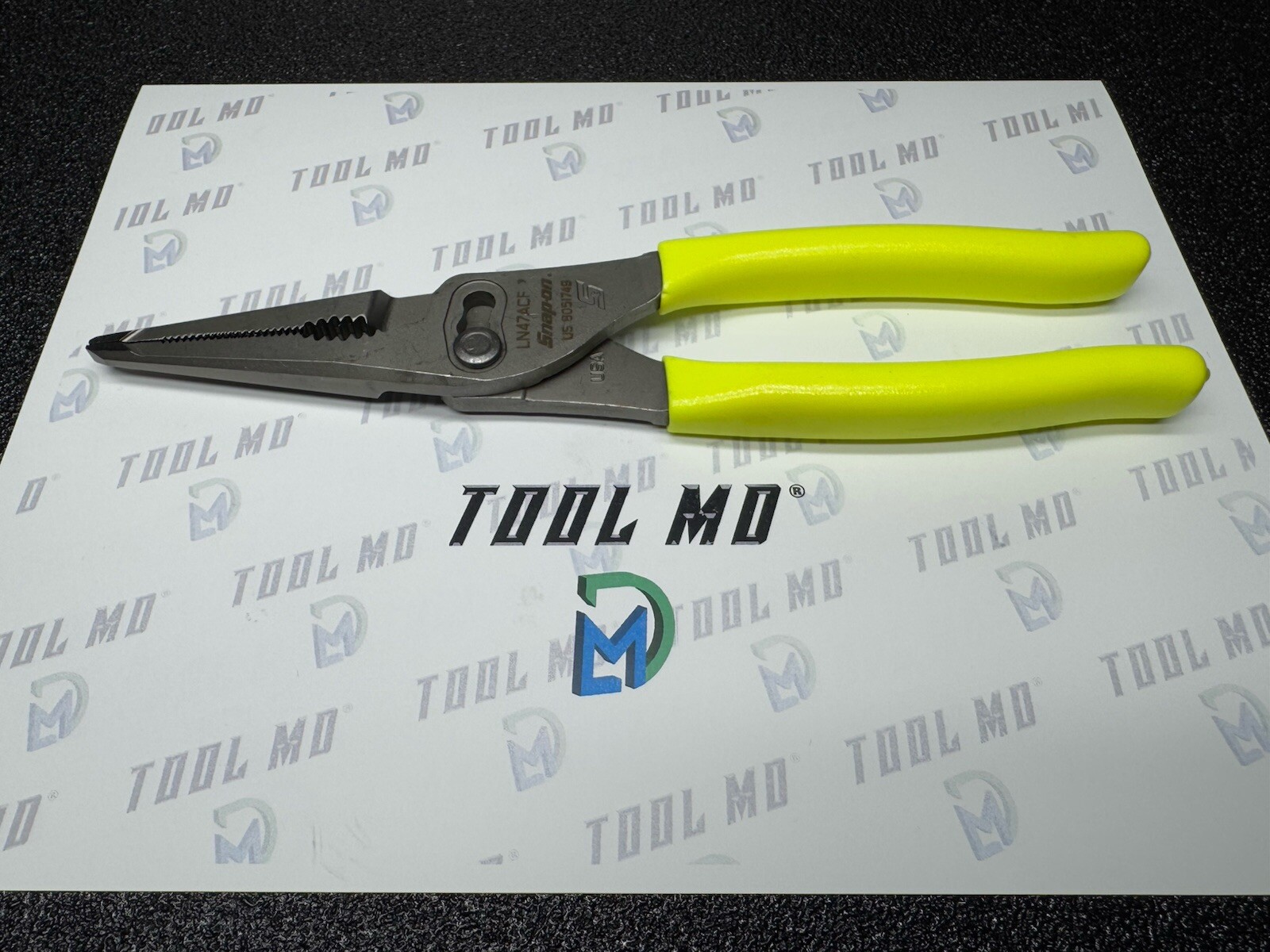 Snap-on Tools USA NEW HI-VIZ 9″ Soft Grip Long Nose Slip Joint Pliers LN47ACF
