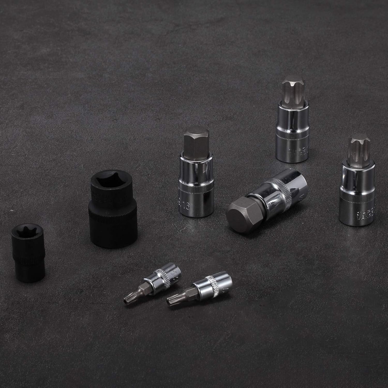 92-Piece Allen and Torx Bit Socket Set, 1/4″ 3/8″ and 1/2″ Drive Tamper Proof