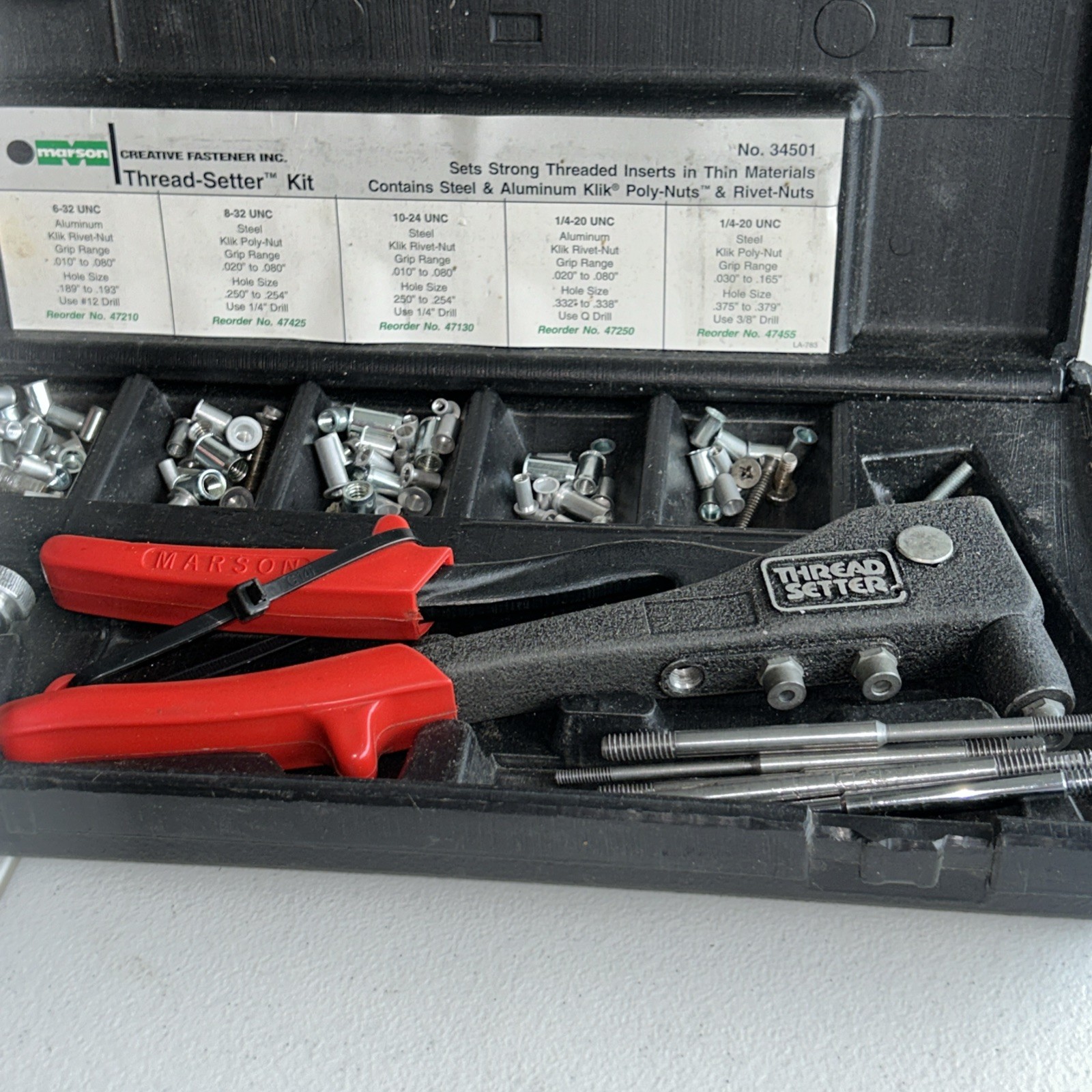 Marson Thread Setter Klik Poly-Nut Kit Steel & Aluminum #34501