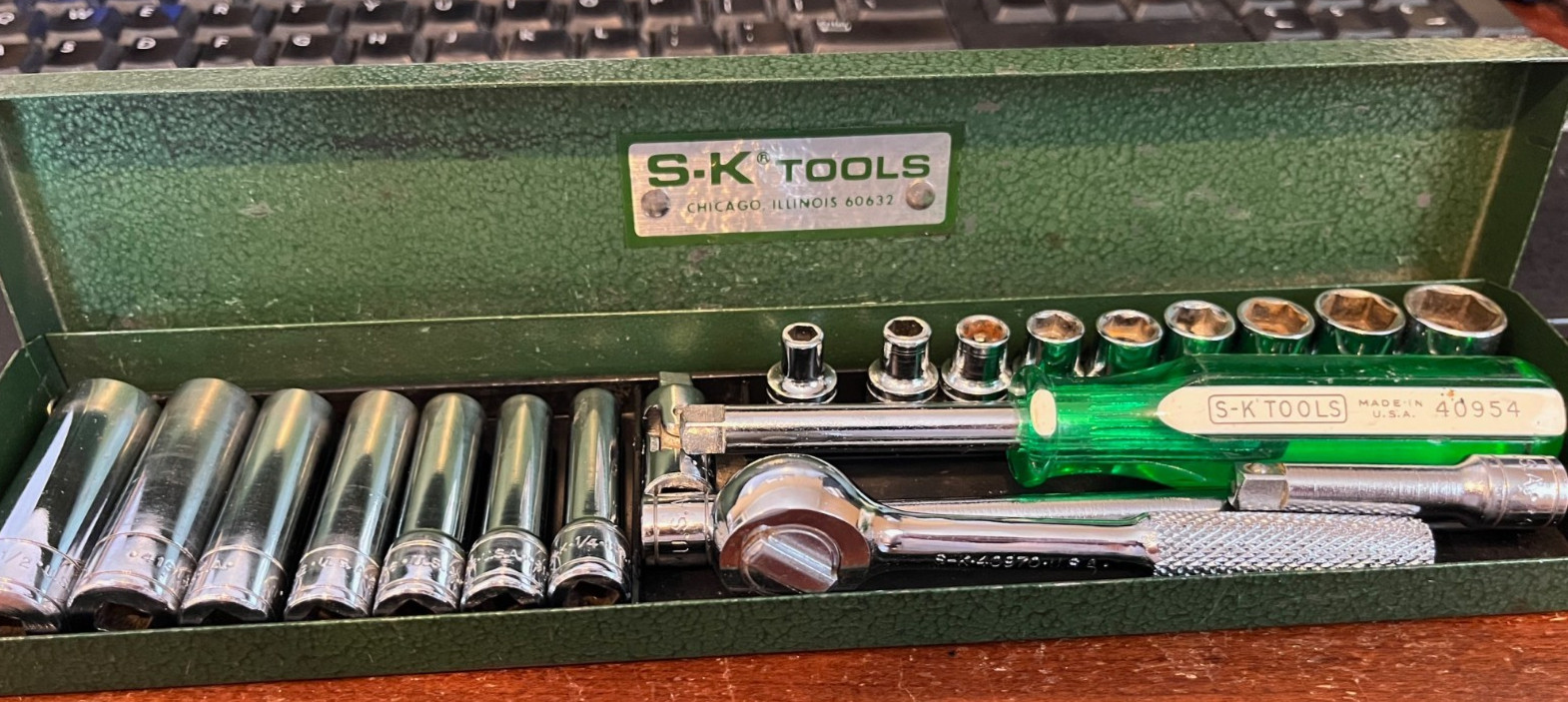 Vintage S-K Tools 1/4″ Drive Socket Set No. 4921 Very Clean Set USA Made