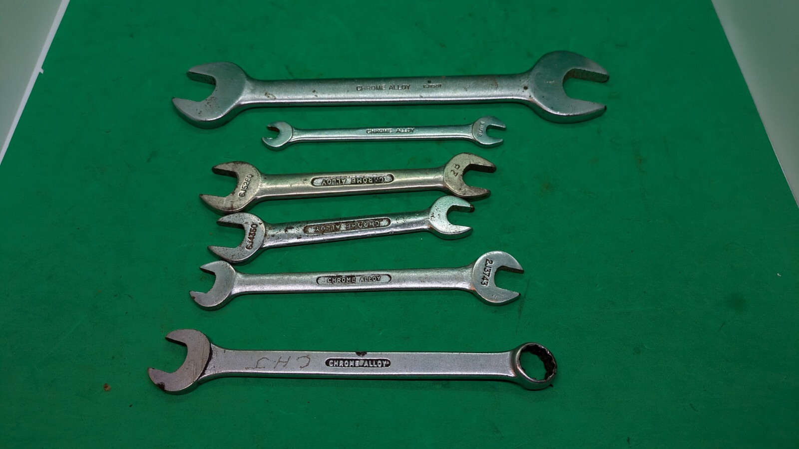 6 x BRITOOL Spanners. 5 x Open Ended, 1 x Combination. Metric and Imperial