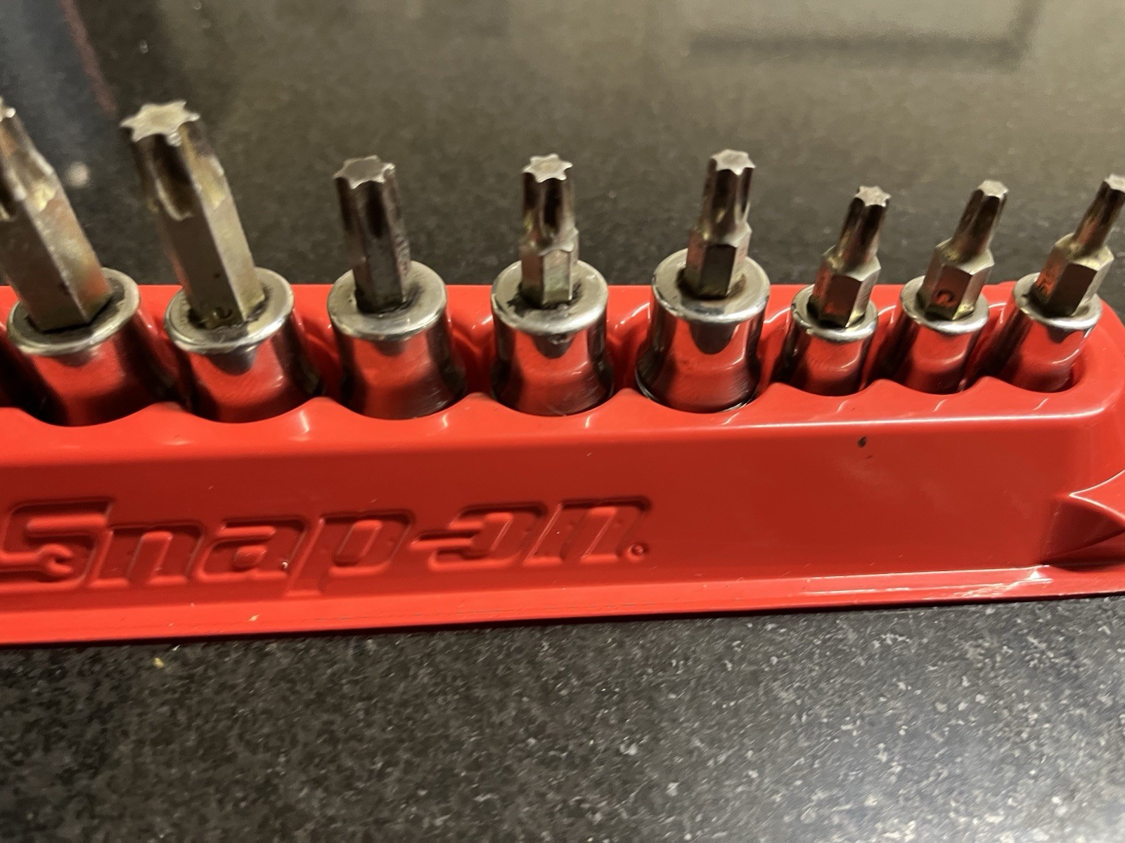 Snap On 9 pc Combination Drive TORX Bit Heavy-Duty Removal Socket Set 209EFTXBY