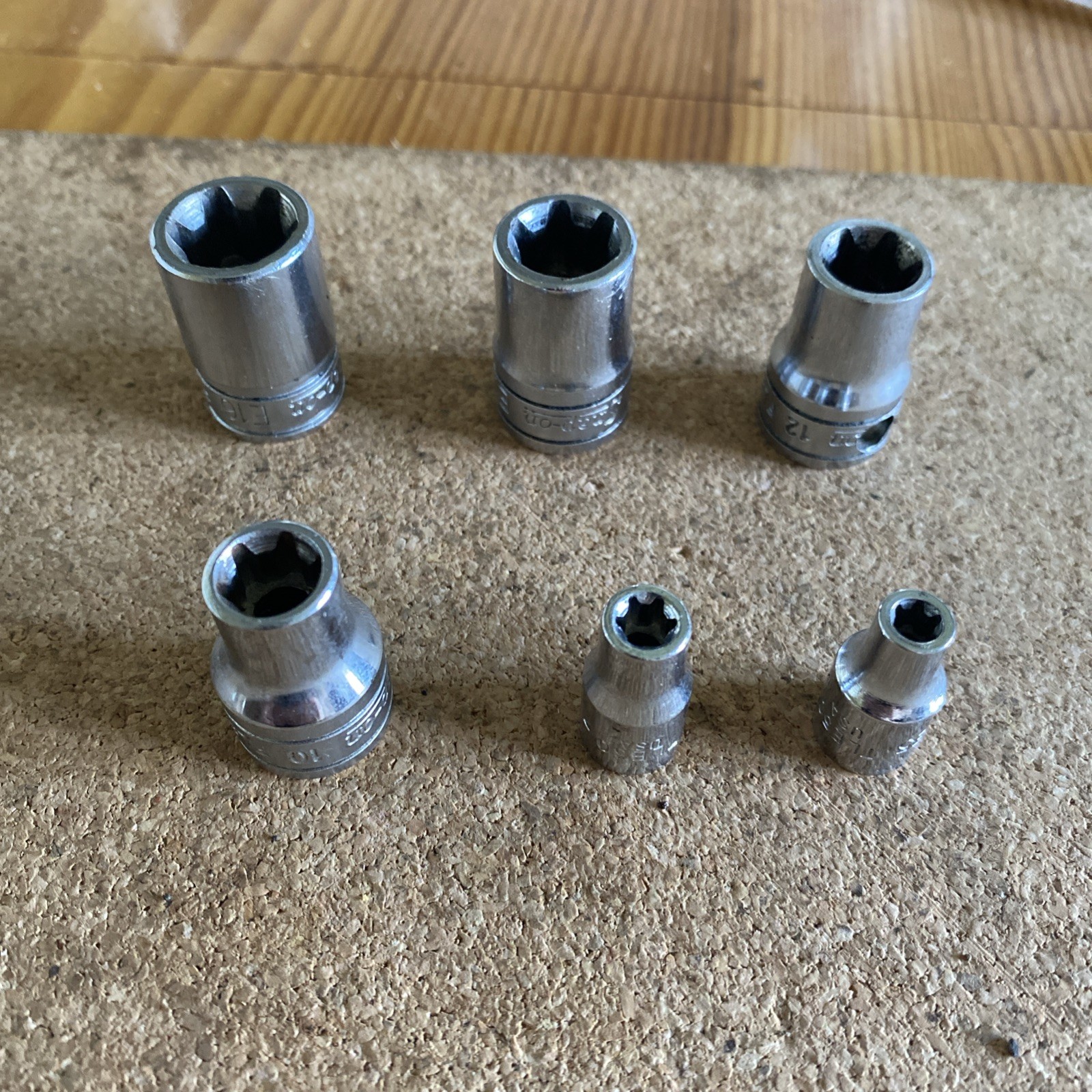 Snap On FLE/TLE Female Torx Bit Bundle – 16-14-12-10-6-5 Mm – 6 Pcs Metric
