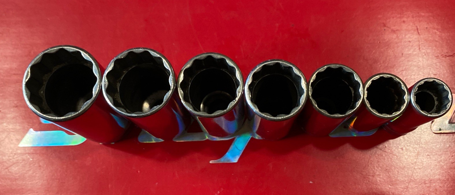SNAP ON 7 SOCKETS 3/8″ DR SF141-SF281 Missing SF181 12 Point SAE Deep Socket Set
