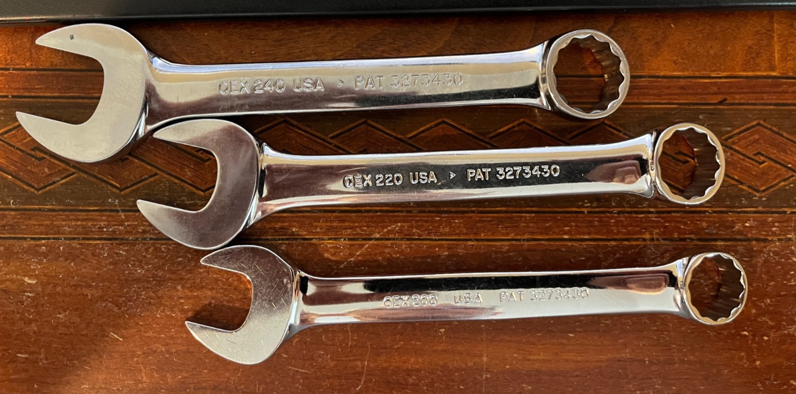 Snap-on Tools OEX120-240 12 Pt SAE Short Combination Wrench Chrome USA NICE!!!