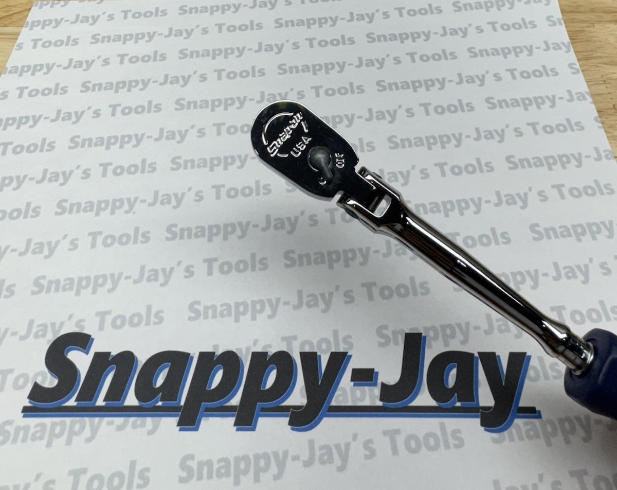 Snap-on Tools NEW CLASSIC BLUE Hard Grip 1/4″ Drive LONG Flex Ratchet THLFD72B