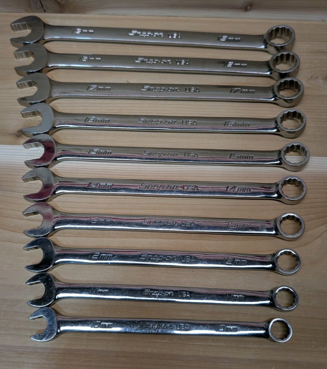 Snap-On soexm710 10 Pc. metric flank drive plus combination wrench set 10-19mm