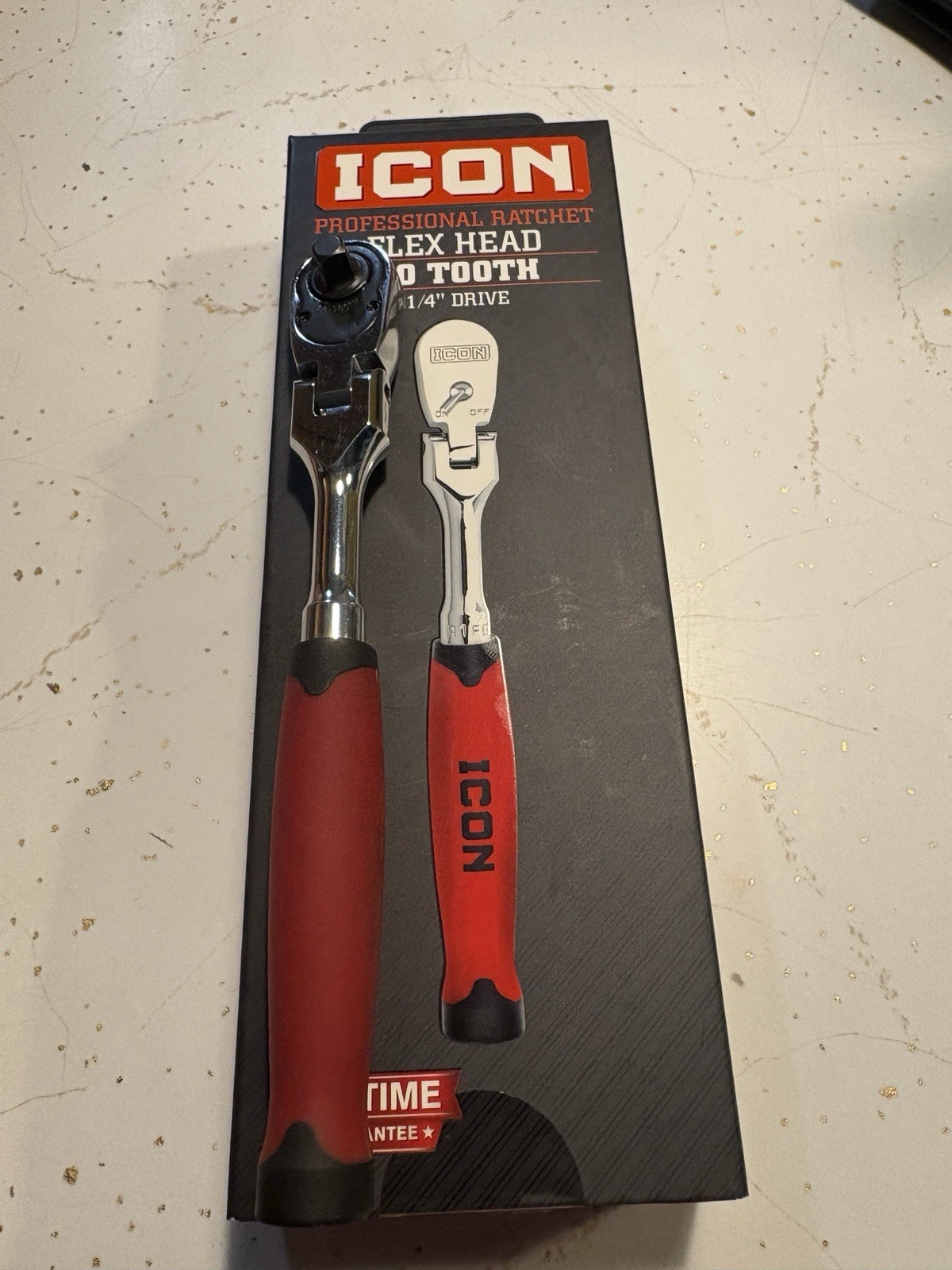 ICON 1/4 Drive Professional Flex-Head Ratchet with Comfort Grip 64693 R1FG