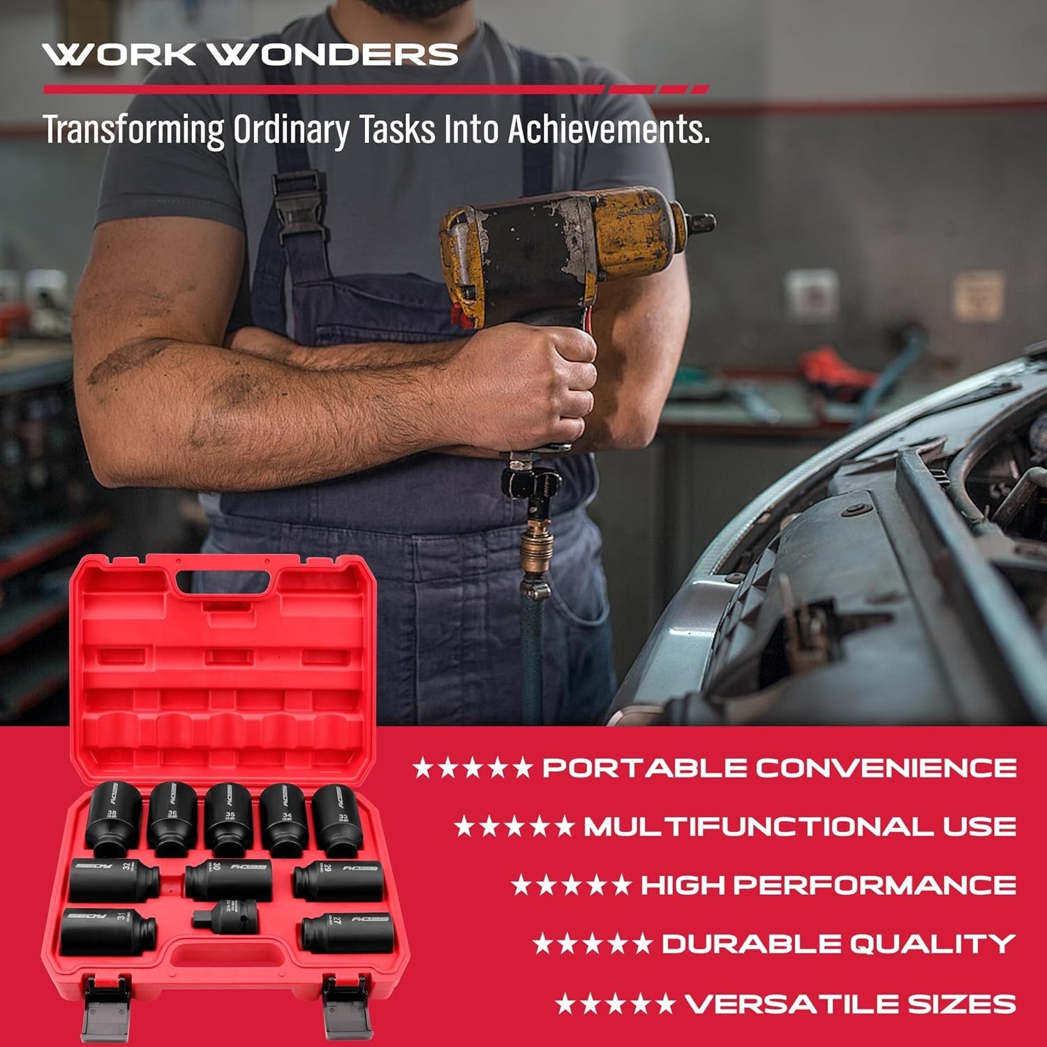 Chrome Molybdenum Impact Socket Set – 11 Pieces 27mm-38mm Range