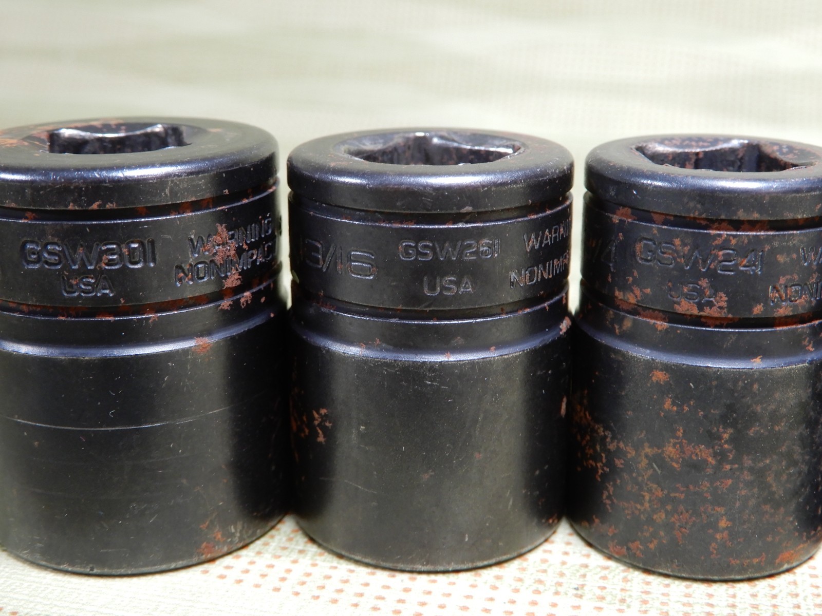 Snap-On Impact Sockets 15/16, 13/16, 3/4, 11/16, & 1/2 (5) Great Condition VX