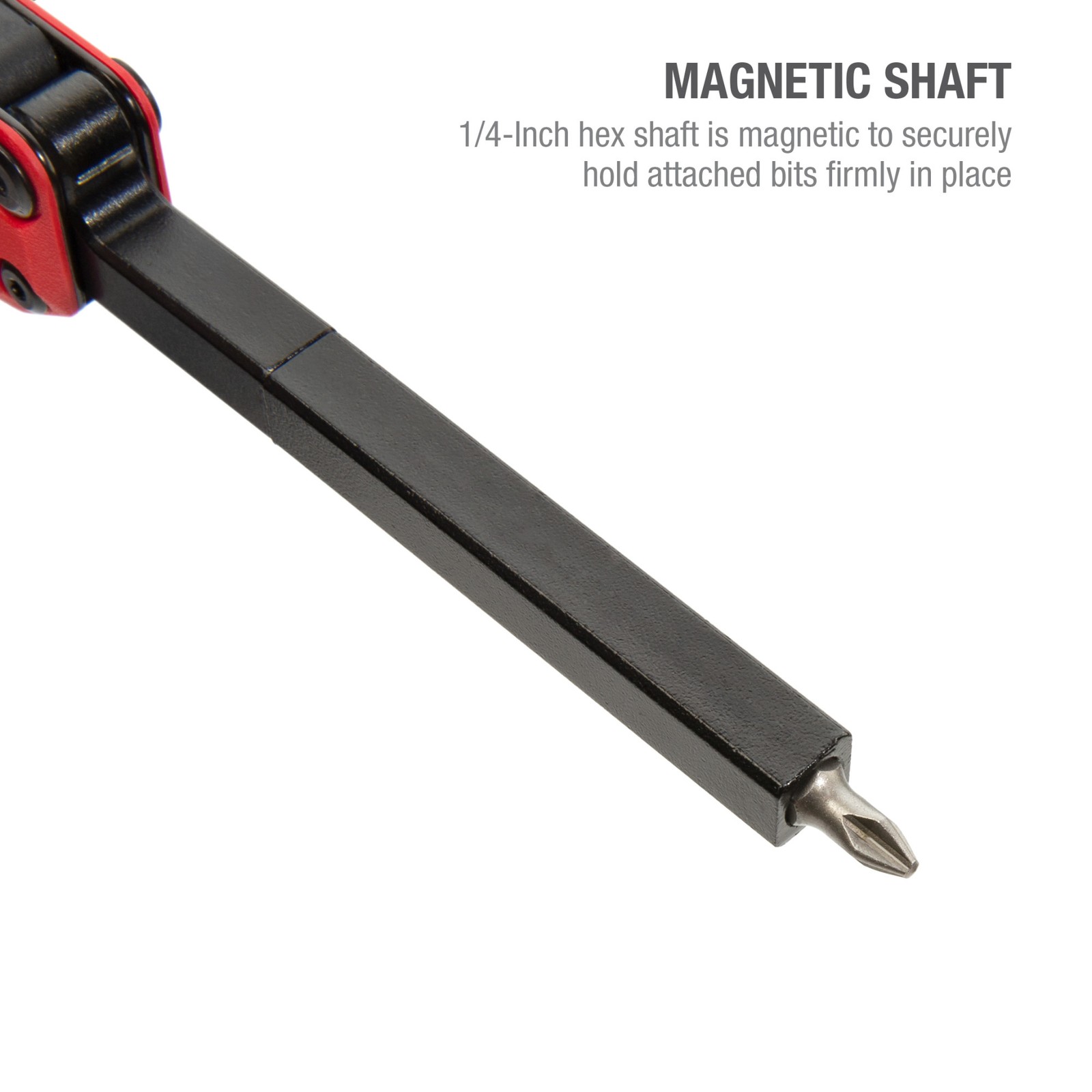 Steelman Folding Pocket Magnetic EDC Screwdriver with 8pc Bit Set, Red 60713