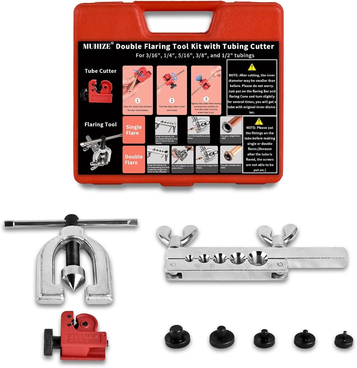 1/4 in x 25 ft Brake Line Flaring Tool Kit – Automotive Repair Set | All-in-O…