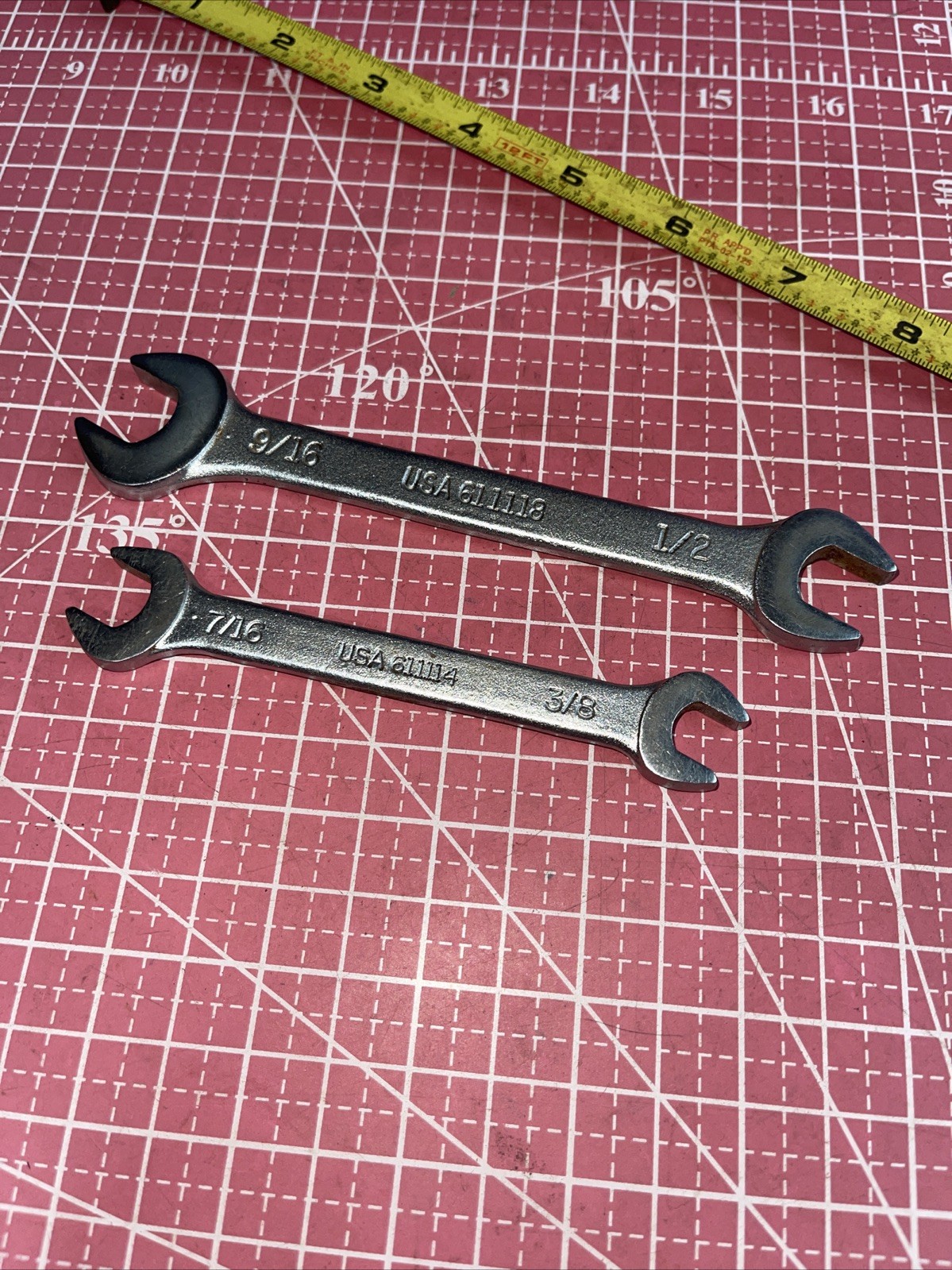Easco USA 2 Piece SAE Open End Wrench Set 3/8 In – 9/16 In Vintage 3/8” – 9-16”