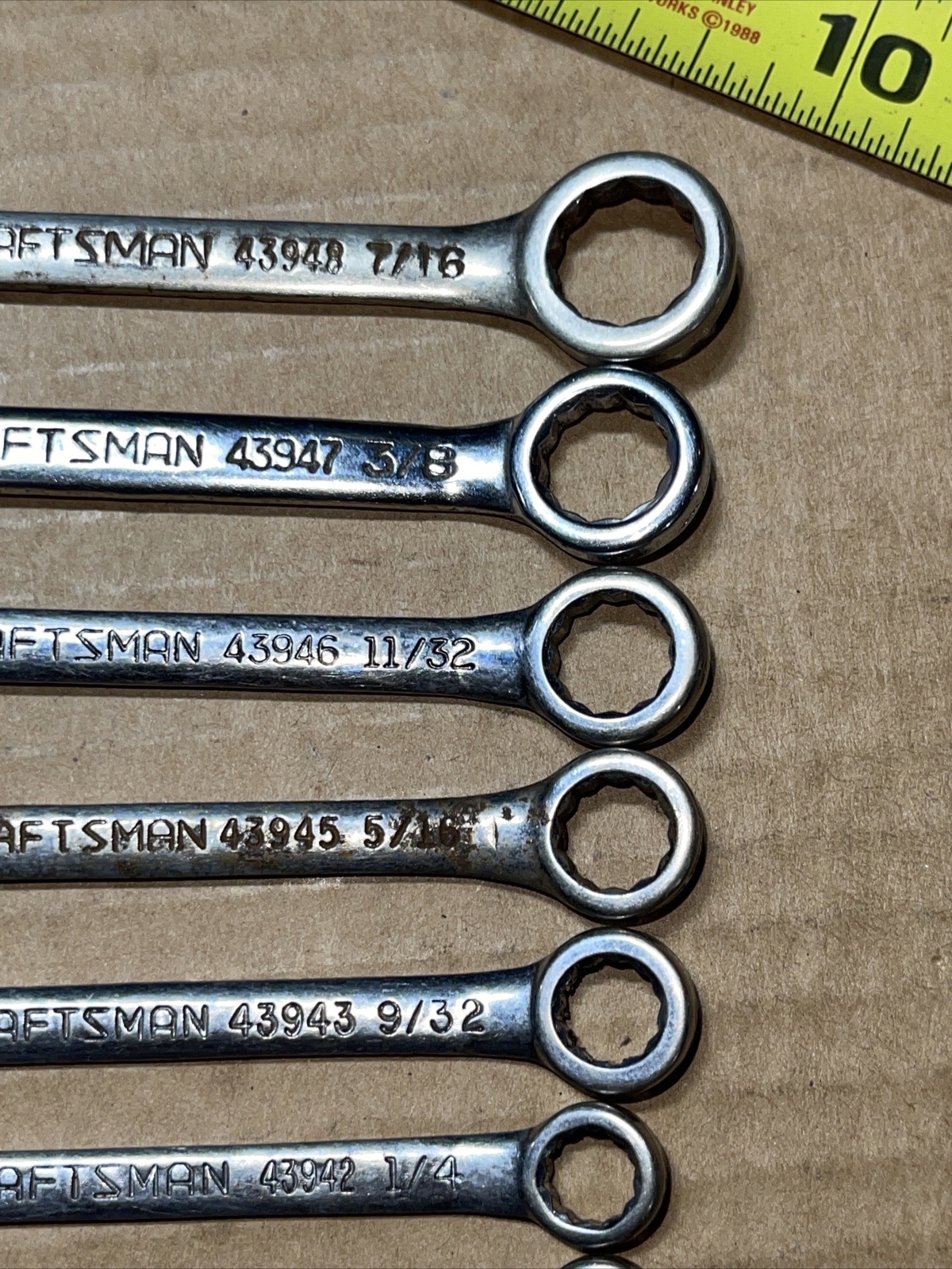 Vintage Sears Craftsman USA 8 Piece Combination Ignition Wrench SAE 13/64 – 7/16