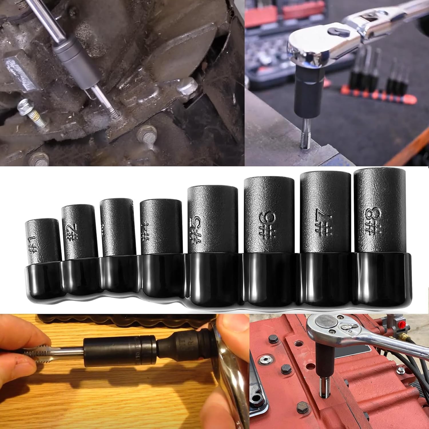 70500 Tap Socket Set w/ 1/4″ & 3/8″ Drive for 1/2″ & 1/8″ NPT Taps & Metric Taps